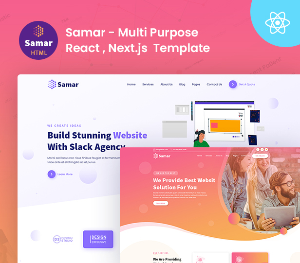 Samar | Creative Agency React  NextJs Template